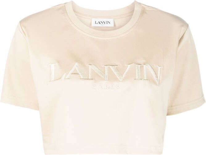 Lanvin Cropped T-shirt Beige