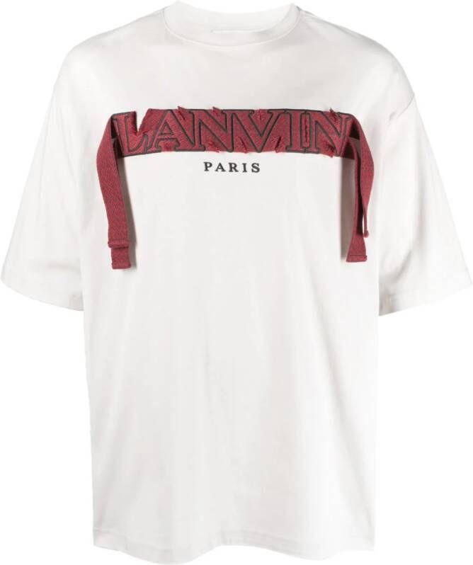Lanvin T-shirt met geborduurd logo Grijs