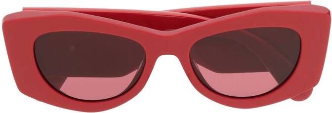 Lanvin Curb zonnebril met logo applicatie Rood
