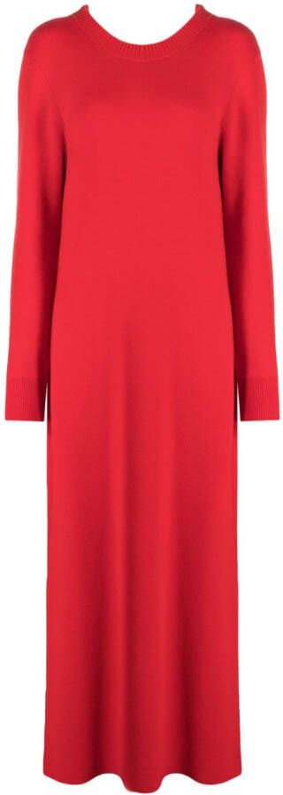 Lanvin Maxi-jurk met gedrapeerde rug Rood