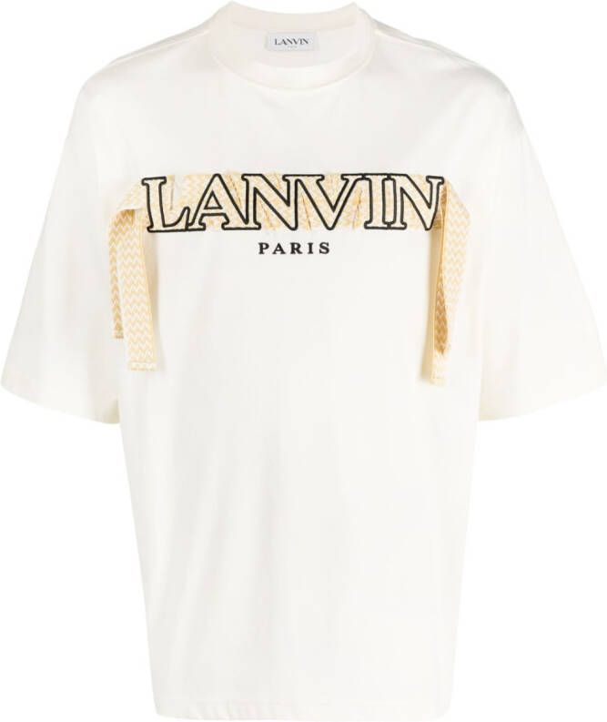 Lanvin T-shirt met borduurwerk Beige