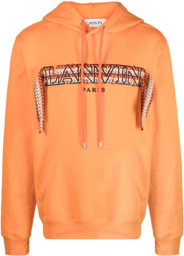 Lanvin Hoodie met geborduurd logo Oranje