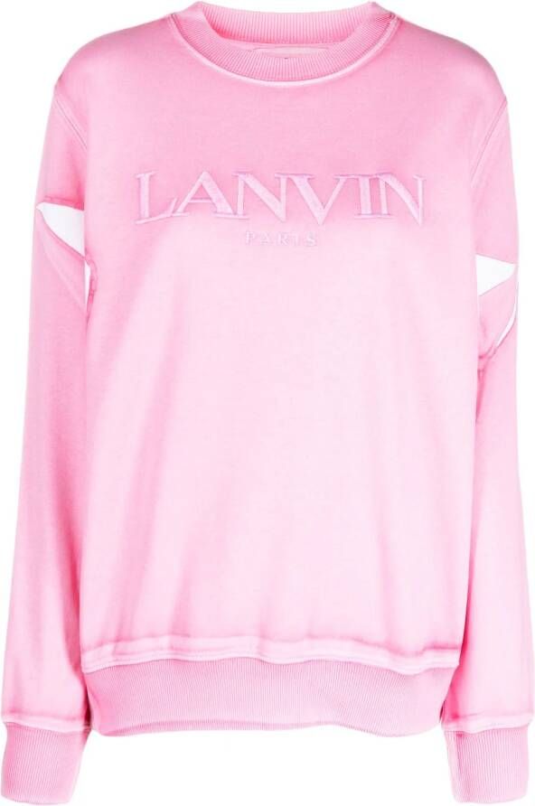 Lanvin Sweater met geborduurd logo Roze