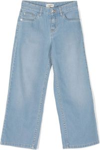 Lanvin Enfant Jeans met geborduurd logo Blauw
