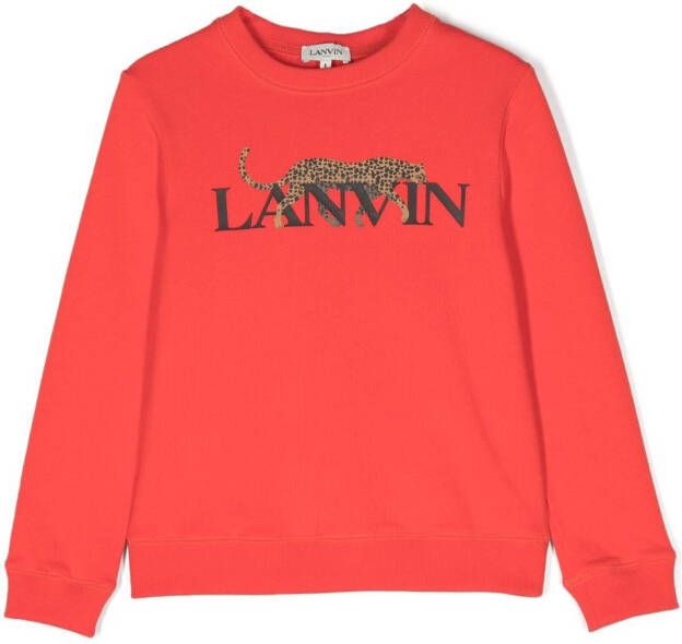Lanvin Enfant Sweater met logoprint Rood