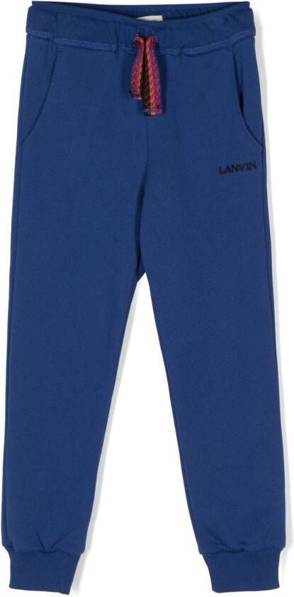 Lanvin Enfant Trainingsbroek met geborduurd logo Blauw