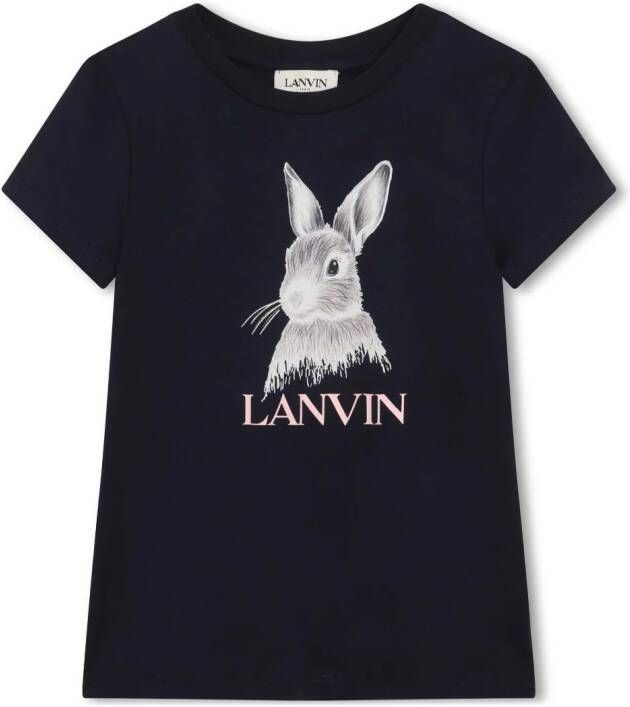 Lanvin Enfant T-shirt met logoprint Zwart