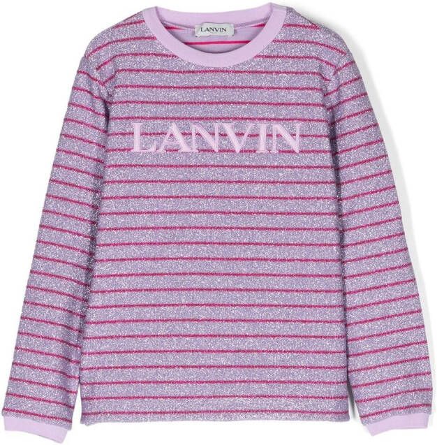 Lanvin Enfant Sweater met geborduurd logo Paars