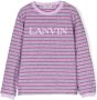 Lanvin Enfant Sweater met geborduurd logo Paars - Thumbnail 1