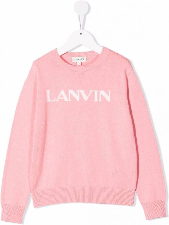Lanvin Enfant Sweater met logoprint Roze