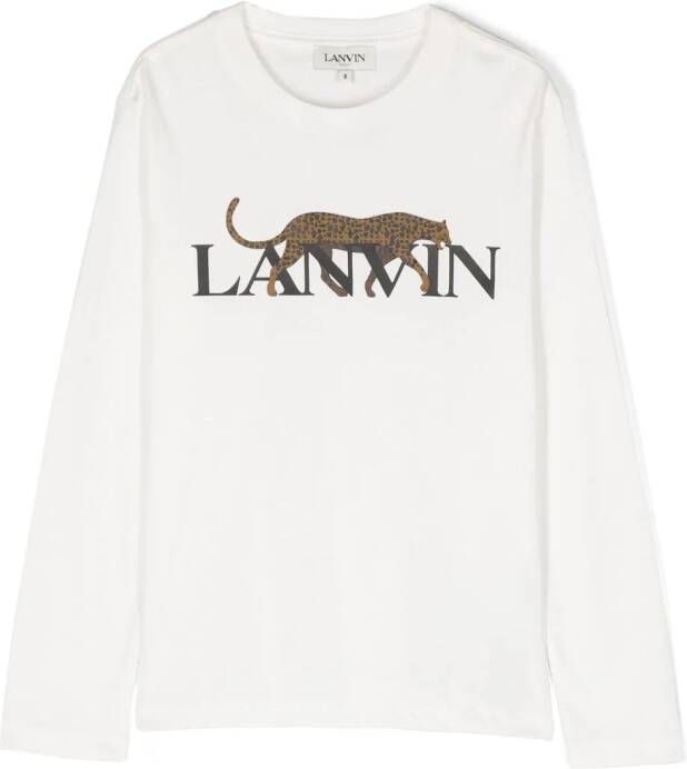 Lanvin Enfant Sweater met logoprint Wit