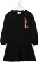 Lanvin Enfant Sweaterjurk met geborduurd logo Zwart - Thumbnail 1