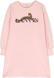 Lanvin Enfant Sweaterjurk met logoprint Roze