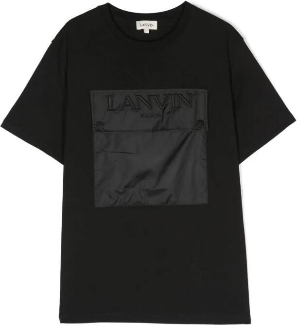 Lanvin Enfant T-shirt met geborduurd logo Zwart