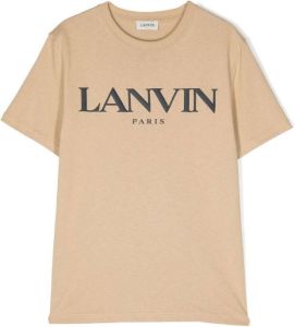 Lanvin Enfant T-shirt met logoprint Beige