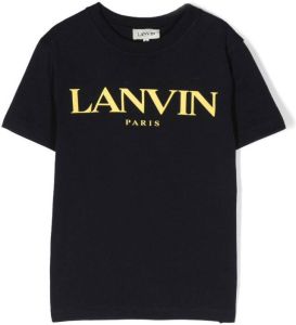 Lanvin Enfant T-shirt met logoprint Blauw