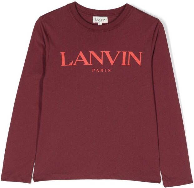 Lanvin Enfant T-shirt met logoprint Rood