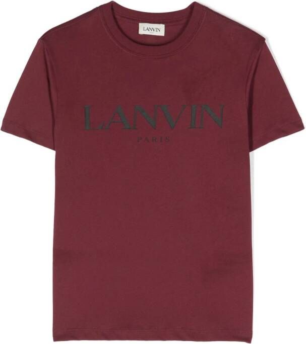 Lanvin Enfant T-shirt met logoprint Rood