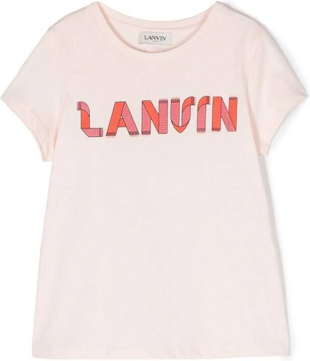 Lanvin Enfant T-shirt met logoprint Roze