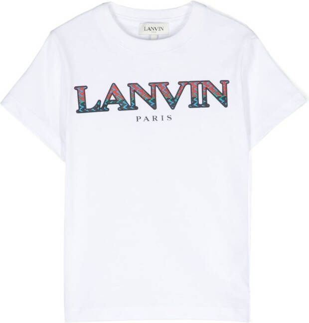Lanvin Enfant T-shirt met logoprint Wit