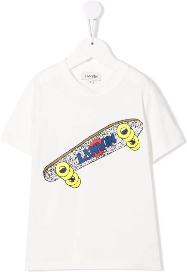 Lanvin Enfant T-shirt met logoprint Wit