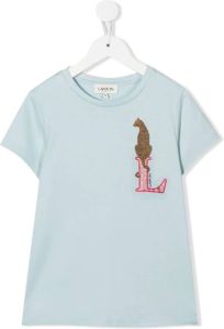 Lanvin Enfant T-shirt met tijgerprint Blauw