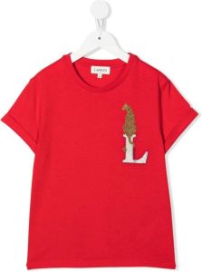 Lanvin Enfant T-shirt met tijgerprint Rood