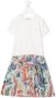Lanvin Enfant T-shirtjurk met bloe print Wit - Thumbnail 1