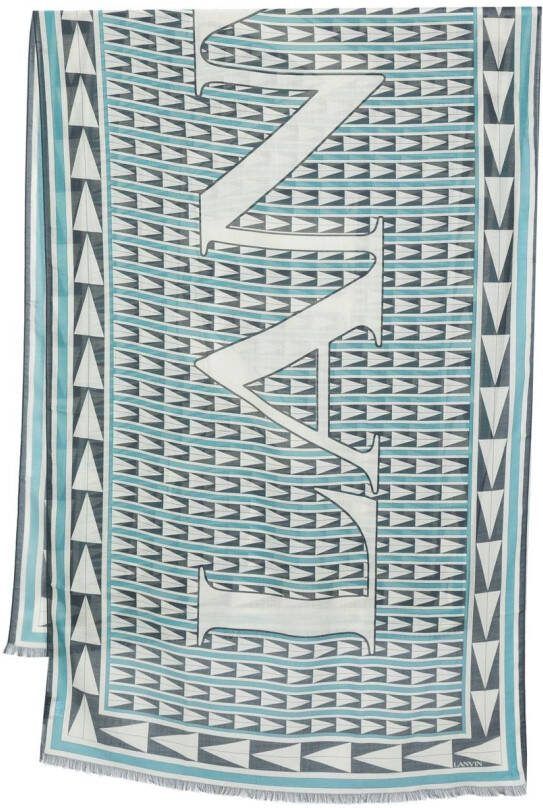 Lanvin Sjaal met geometrische print Blauw
