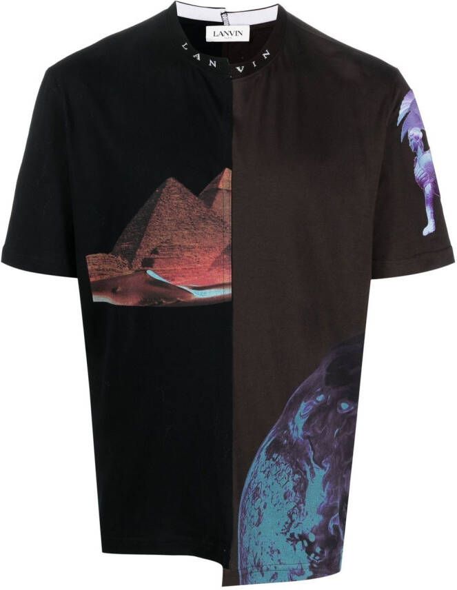 Lanvin T-shirt met print Bruin