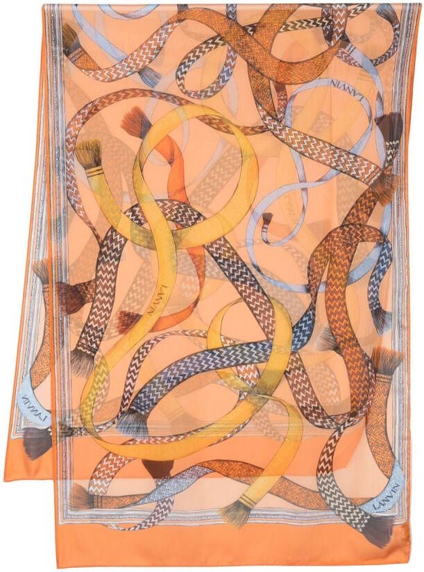 Lanvin Sjaal met print Oranje