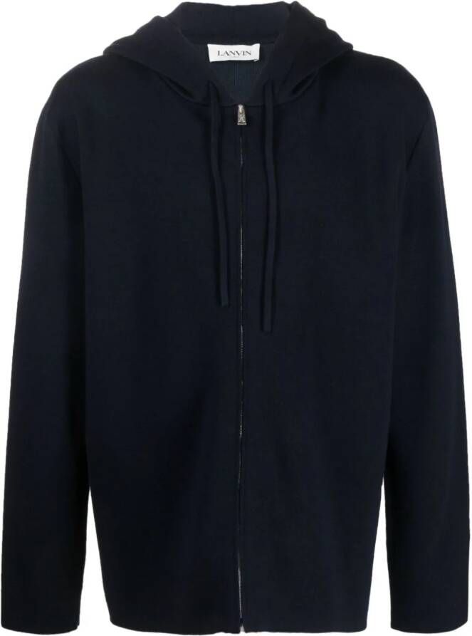 Lanvin Hoodie met geborduurd logo Blauw