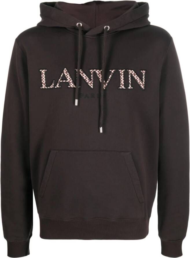 Lanvin Hoodie met geborduurd logo Bruin