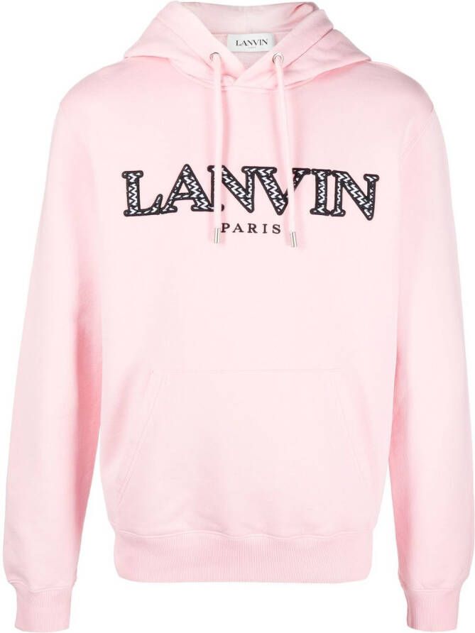 Lanvin Hoodie met geborduurd logo Roze