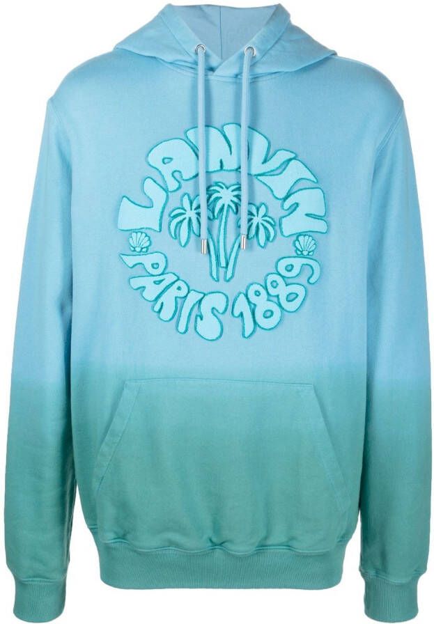 Lanvin Hoodie met logo-reliëf Blauw