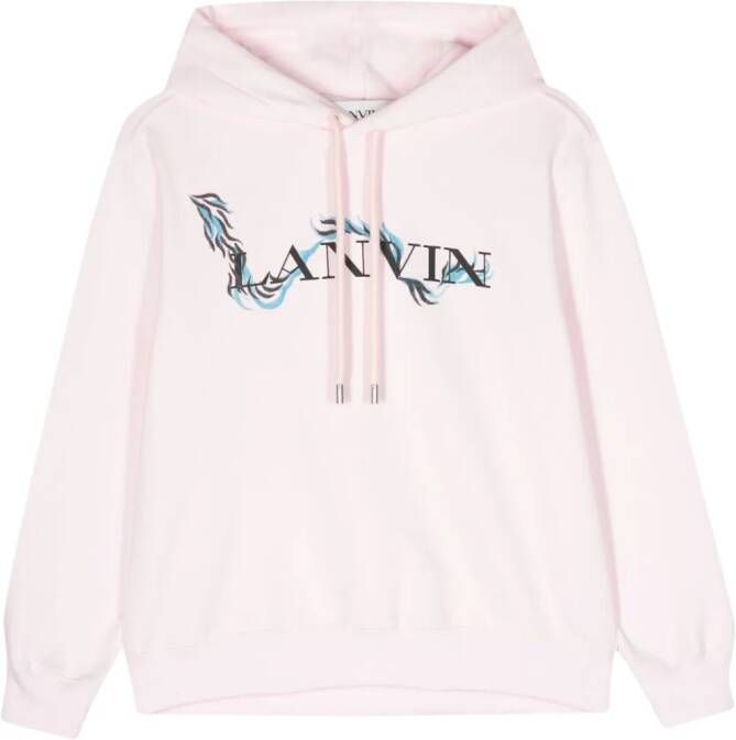 Lanvin Katoenen hoodie met logoprint Roze