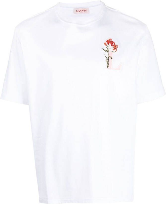 Lanvin T-shirt met bloemenpatch Wit