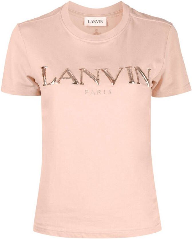 Lanvin T-shirt met logo Roze