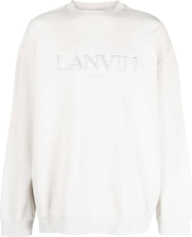 Lanvin Sweater met geborduurd logo Grijs