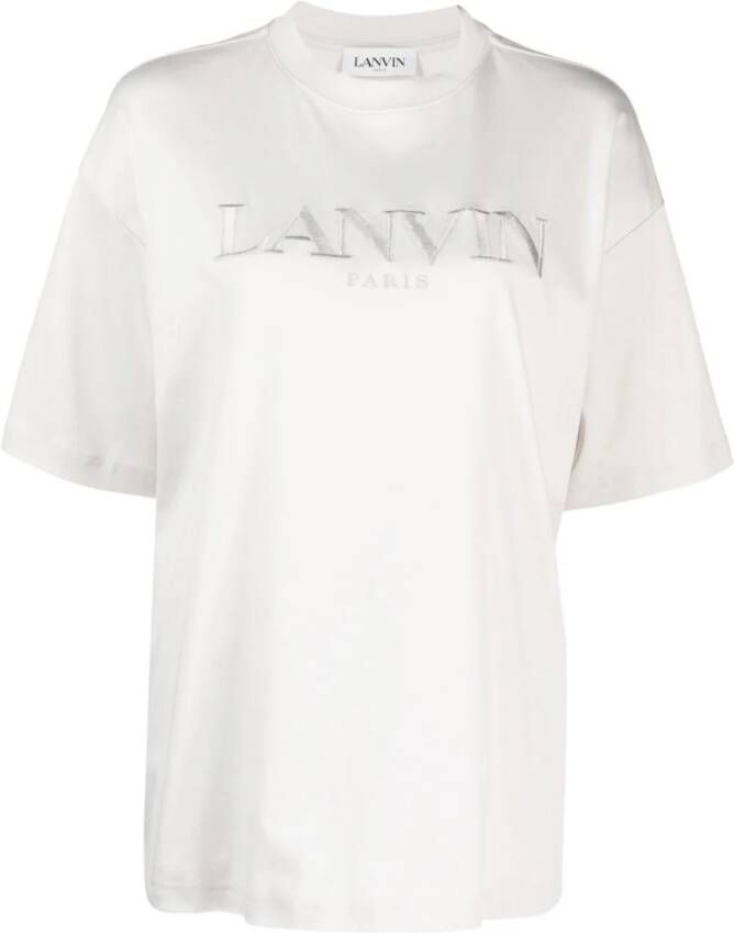 Lanvin T-shirt met geborduurd logo Grijs