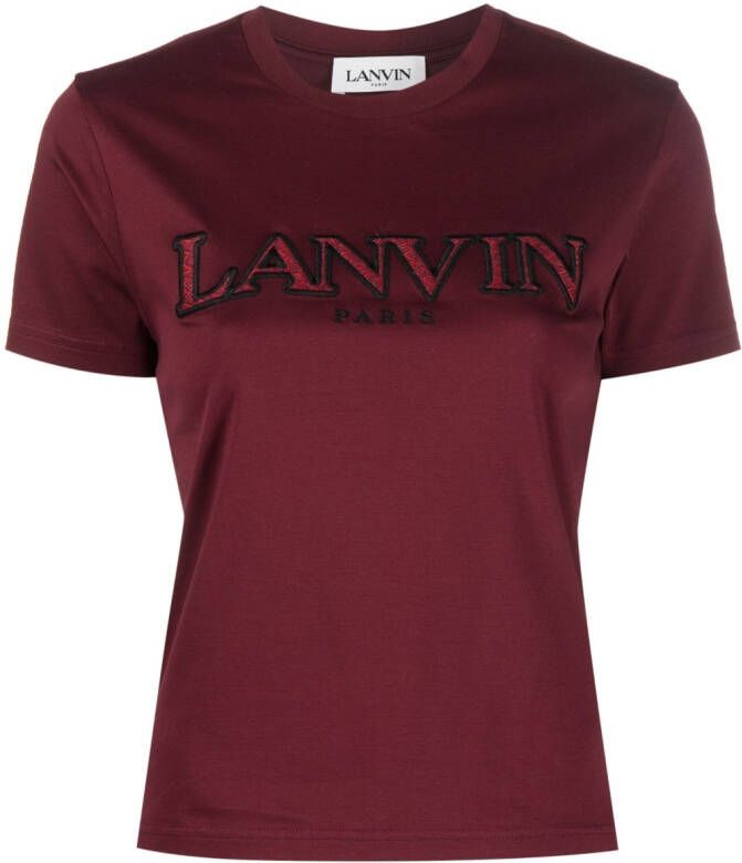 Lanvin T-shirt met geborduurd logo Rood