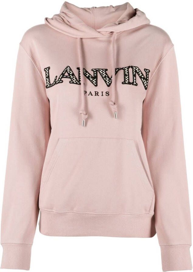 Lanvin Hoodie met geborduurd logo Roze