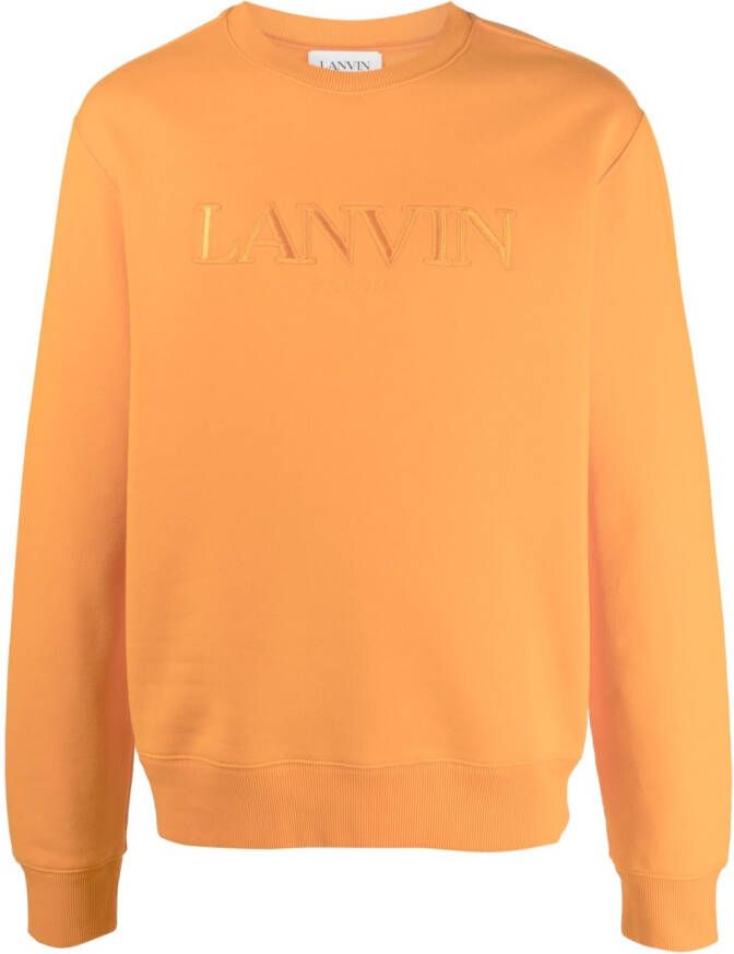 Lanvin Sweater met geborduurd logo Oranje