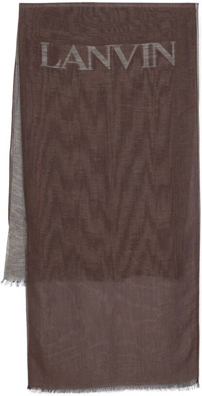 Lanvin Sjaal met logo jacquard Grijs