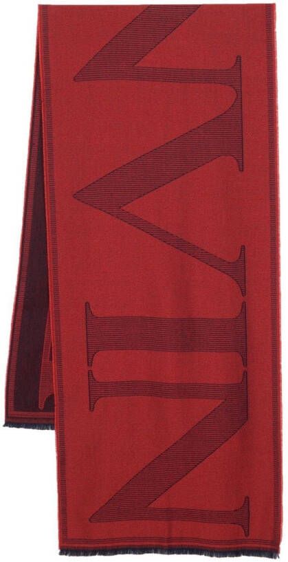 Lanvin Sjaal met logo-jacquard Rood