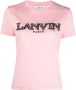 Lanvin T-shirt met logo Roze - Thumbnail 1