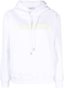 Lanvin logo-print cotton hoodie Wit