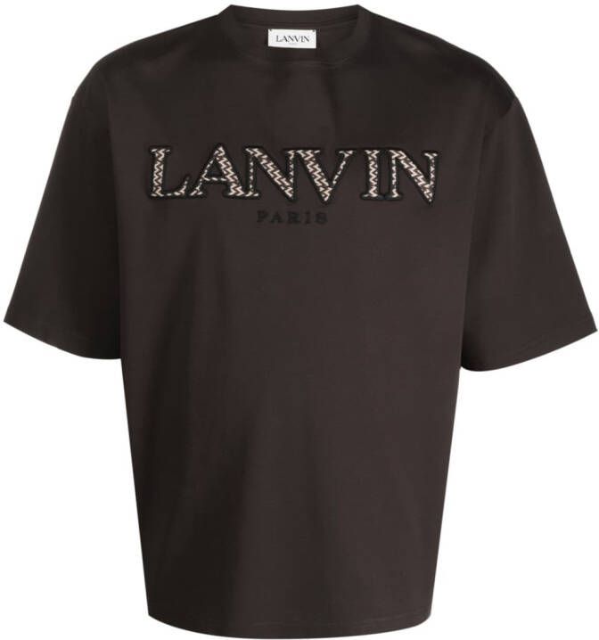 Lanvin T-shirt met logoprint Bruin