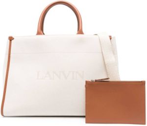 Lanvin Shopper met logoprint Beige