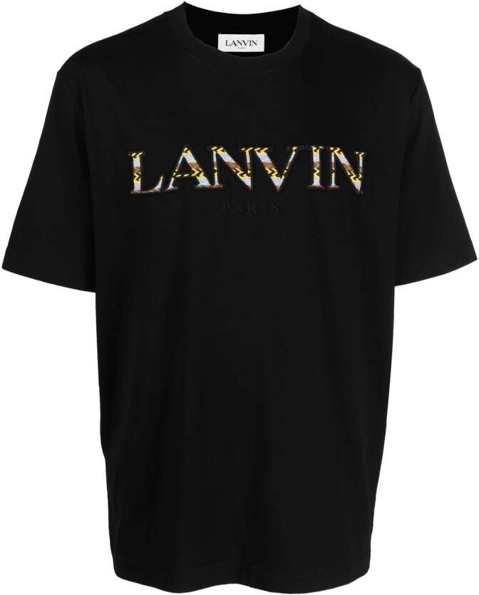 Lanvin T-shirt met geborduurd logo Zwart